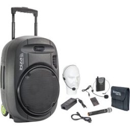Ibiza Coluna Amplificada 15" 800W USB/BT/SD/BAT VHF Preta Altavoces con Batería
