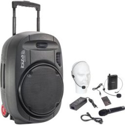 Ibiza Coluna Amplificada 12 700W USB/BT/SD/Bat UHF Preta PORT12UHF-MKII Altavoces con Batería