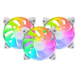 Pack 3 Ventiladores Invertidos Mars Gaming MF-3AR - 12cm - ARGB - Blanco