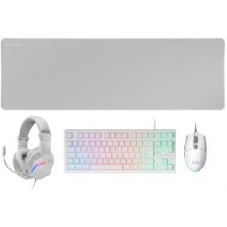 Mars Gaming MCP-RGB3 teclado Ratón incluido Juego USB QWERTY Español Blanco