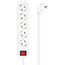 Regleta con Interruptor Aisens A154-0651/ 5 Tomas de Corriente/ Cable 1.4m/ Blanco