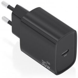 Cargador de Pared GaN Aisens A110-0951/ 1xUSB Tipo-C/ 30W/ Negro