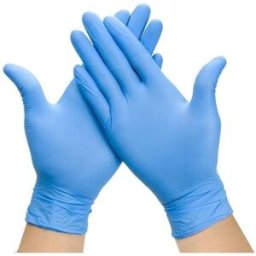 Guantes de nitrilo ambidiestro, sin polvo, de uso dual en color azul: con Certificación EN455-4 y EN374-5 (Caja de 100 unidades)