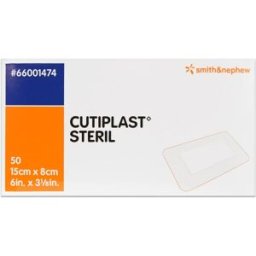 Cutiplast Steril 15cm x 8cm: Apósitos estériles (caja de 50 unidades)