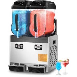 Máquina de Granizado Comercial SucceBuy 2 x 12L, Máquina de Smoothie y Margarita, para Supermercados, Cafeterías, Restaurantes y Bares