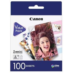 Papel Fotográfico Canon ZINK 100 Hojas para Zoemini 5x7.6 cm
