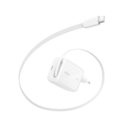 Cargador Belkin UltraCharge 67 W USB-C Cable Retráctil GaN Blanco