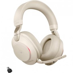 Jabra Evolve2 85 MS Teams Auriculares Bluetooth con Soporte de Carga USB-C Beige