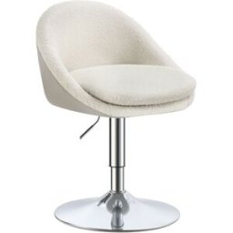 VASAGLE Silla ajustable con respaldo de acero de color blanco y gris