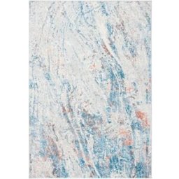Safavieh Alfombra contemporáneo de polipropileno blanco/azul, 122 x 183 cm