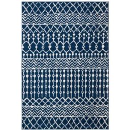 Safavieh Alfombra bohemio de polipropileno azul/blanco, 122 x 183 cm