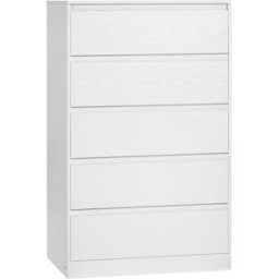 VASAGLE Cómoda de 5 cajones de color blanco