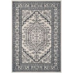 Safavieh Alfombra medallón de polipropileno blanco/azul, 122 x 183 cm