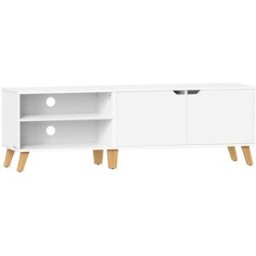 VASAGLE Mueble de tv de 2 puertas de 160 cm de color blanco