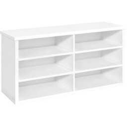VASAGLE Banco zapatero con asiento y 6 compartimentos de color blanco