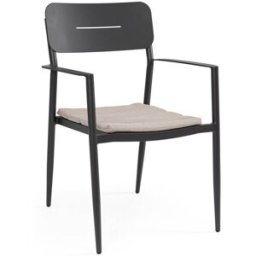 Outdoor living Conjunto de 2 sillas de aluminio olefina antracita