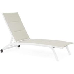 Outdoor living Tumbona aluminio ruedas blanco roto