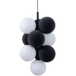 Alpinaluz Lámpara techo acústica vertical 4 luces 6 esferas gris