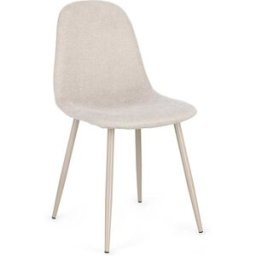 Bizzotto Juego 4 sillas gris paloma/beige