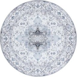 Safavieh Alfombra tradicional de poliéster blanco/azul, 183 cm