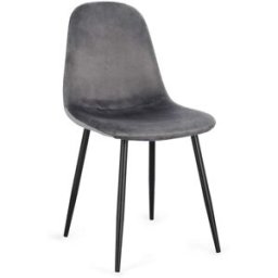 Bizzotto Juego 4 sillas negro/gris oscuro