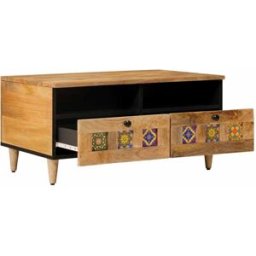 Prolenta Premium Mesa de centro greige marrón 80 x 54 x 40 cm