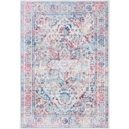 Safavieh Alfombra transicional de polipropileno blanco/azul, 122 x 183 cm