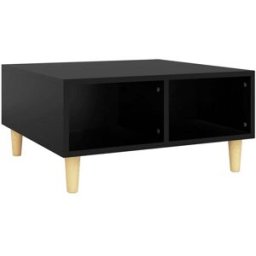 Prolenta Premium Mesa de centro madera de ingeniería negra 60 x 60 x 30 cm