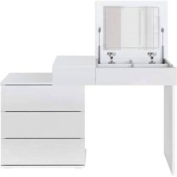 ML-Design Tocador con espejo, blanco, 117,5x78x45 cm, aglomerado mdf