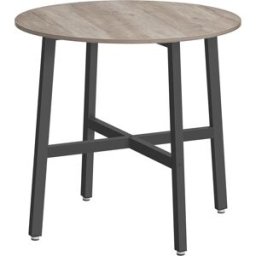 VASAGLE Mesa de comedor redonda 80x75 cm de color greige y negro