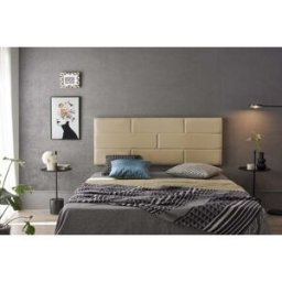 Matris Cabecero de pared polipiel camel claro efecto ladrillo, cama de 140 cm