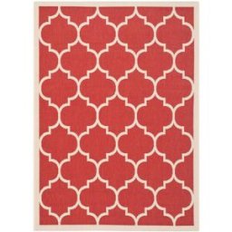 Safavieh Alfombra enrejado de polipropileno rojo/blanco, 122 x 170 cm