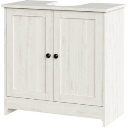 SONGMICS HOME Mueble bajo lavabo con estante ajustable de color blanco