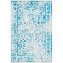 Safavieh Alfombra vintage de polipropileno blanco/azul, 122 x 183 cm