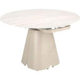 Angel Cerda Mesa comedor extensible redonda mármol porcelánico y acero