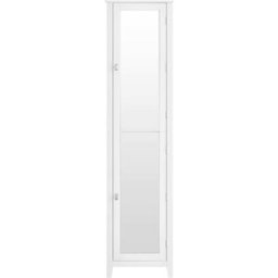 VASAGLE Armario alto de baño con espejo de cuerpo completo de color blanco