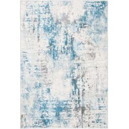 Safavieh Alfombra contemporáneo de polipropileno blanco/azul, 122 x 183 cm