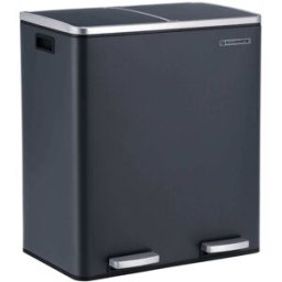 SONGMICS Cubo de basura de reciclaje 2 x 30 l con pedal de acero