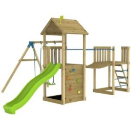 TP Toys Parque infantil de doble plataforma madera marrón fsc®