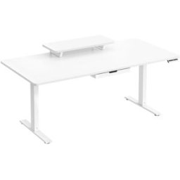 VASAGLE Escritorio eléctrico ajustable en altura 160x80 cm de color blanco