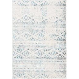 Safavieh Alfombra bohemio de polipropileno blanco/azul, 122 x 183 cm