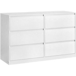 VASAGLE Cómoda con 6 cajones de mdf de color blanco