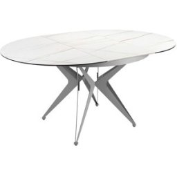 Angel Cerda Mesa comedor extensible mármol porcelánico y acero gris