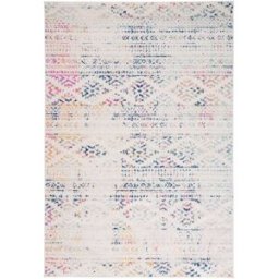 Safavieh Alfombra bohemio de polipropileno blanco/azul, 122 x 183 cm