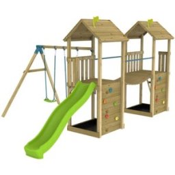 TP Toys Parque infantil xxl con doble plataforma madera marrón fsc®