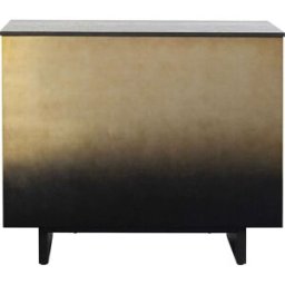 Kare Design Mueble bar 1 cajón de madera bicolor negro y oro