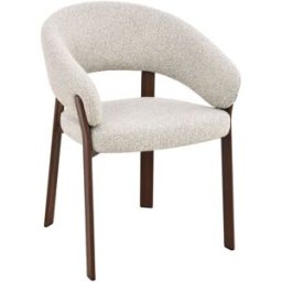 Decowood Pack 6 sillas tapizadas chenilla blanco roto patas roble 80x57cm