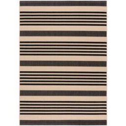 Safavieh Alfombra rayas de polipropileno blanco y negro, 122 x 170 cm