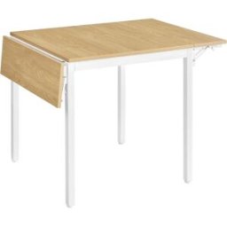VASAGLE Mesa de comedor extensible de color roble y blanco