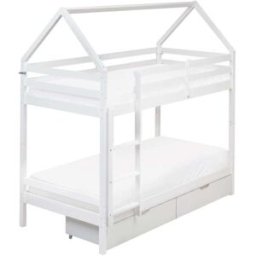 Beliani Litera de madera blanco 90x200